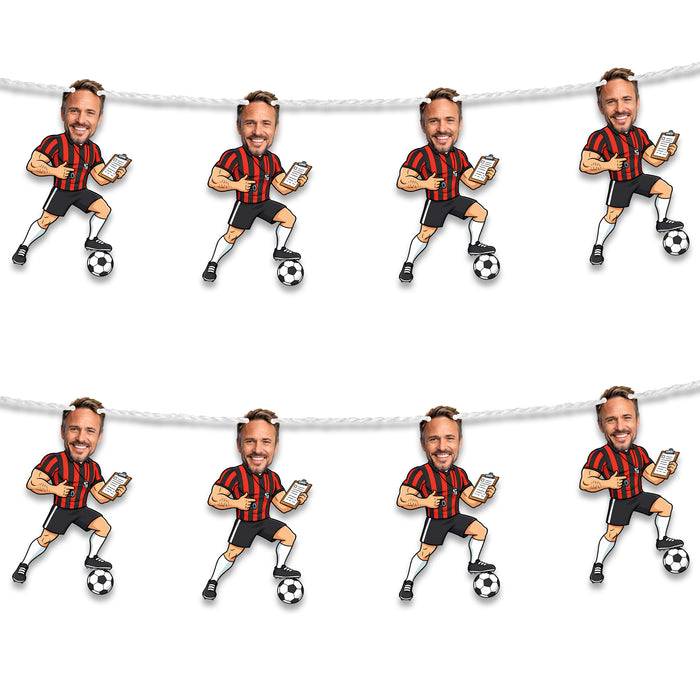 Personalized Soccer Coach Dad Bunting Banner – Custom Father's Day Birthday Party Decor