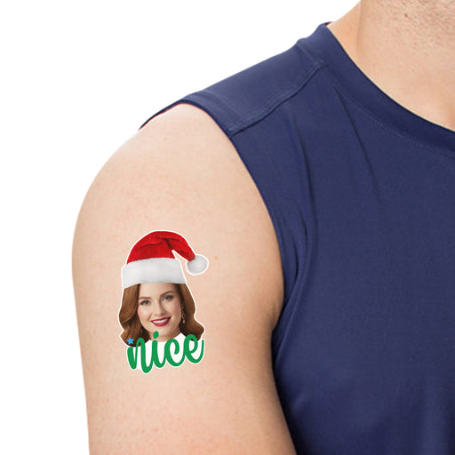 Personalized Naughty or Nice Temporary Tattoos – Custom Christmas Party Tattoos with Your Photo