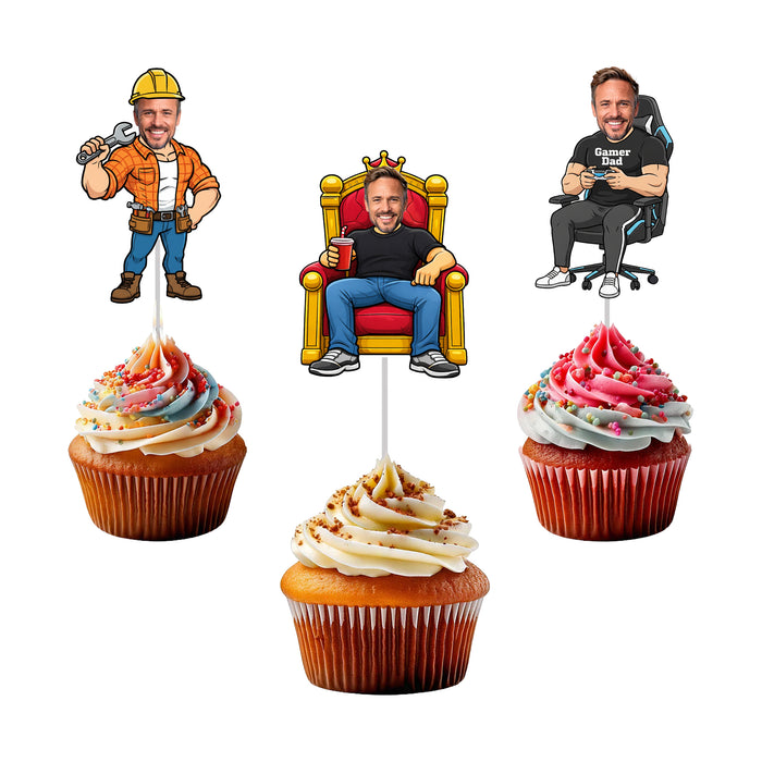Personalized Him Cupcake Toppers – Custom Him Party Decorations with Your Photo