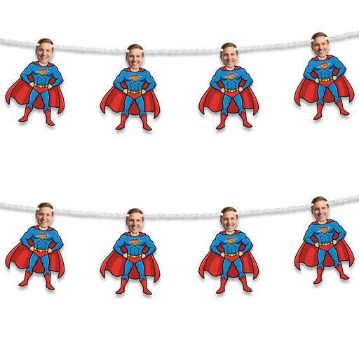 Personalized Superhero Dad Bunting Banner – Custom Father's Day Birthday Party Decor
