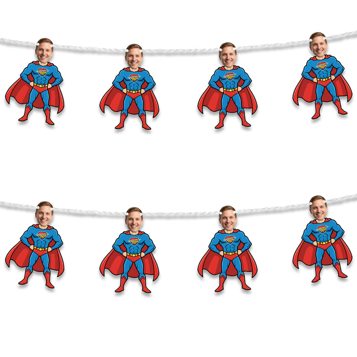 Personalized Superhero Dad Bunting Banner – Custom Father's Day Birthday Party Decor