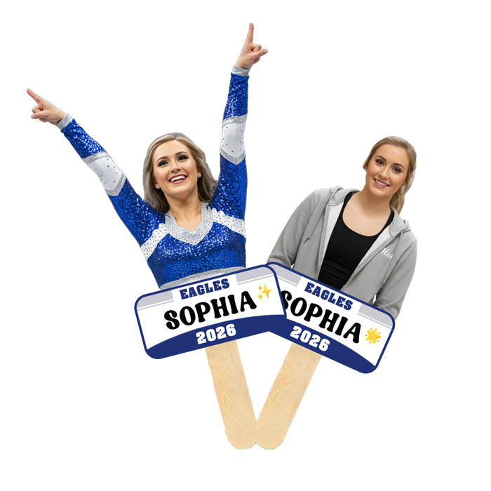 Personalized Dance Cheer Fan Stick with your face, name and team name on it