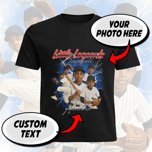 Custom Youth Baseball Photo T-Shirt with Name