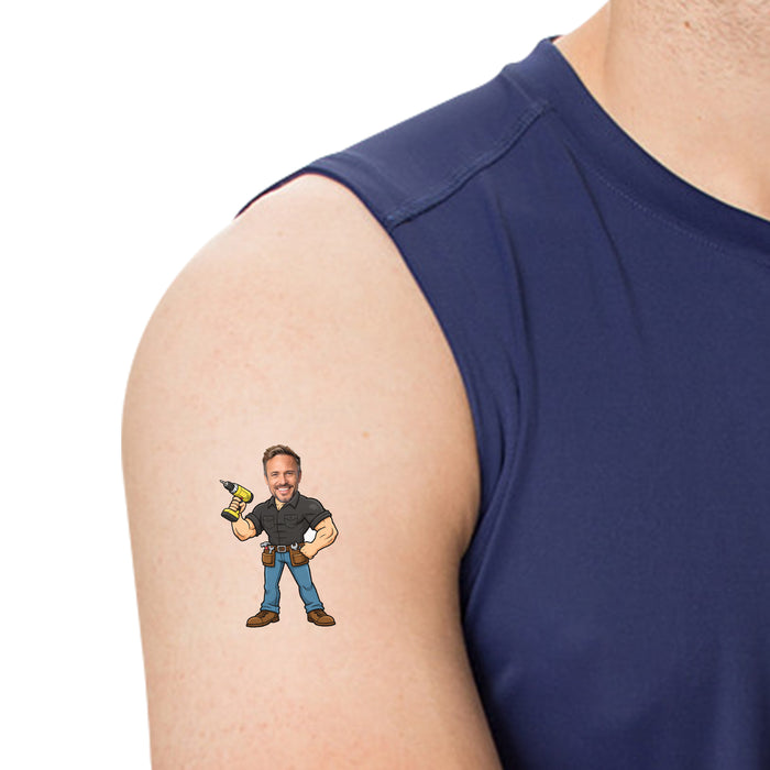 Personalized Power Tools Dad Temporary Tattoos – Custom Father's Day Birthday Party Decor