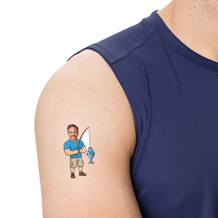 Personalized Fishing Dad Temporary Tattoos – Custom Father's Day Birthday Party Decor
