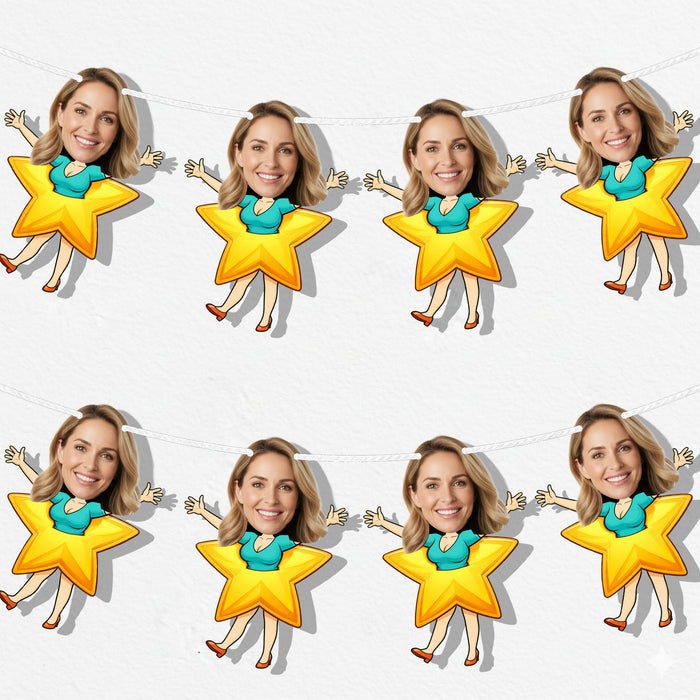 Personalized Star Mom Bunting Banner – Custom Mother's Day Birthday Party Decor