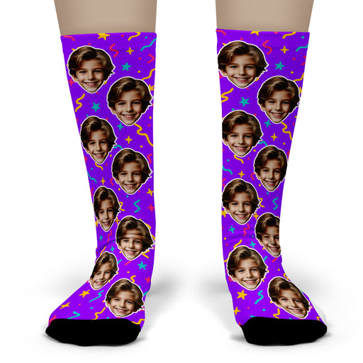 Bleu Reign Custom Retro 90s Socks – Personalized Face Photo Throwback Gift