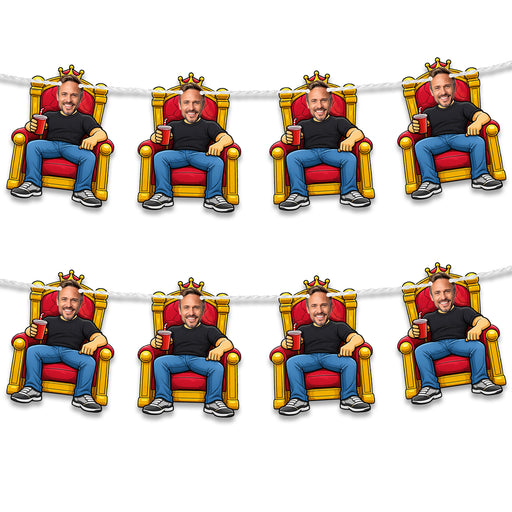Personalized Throne Dad Bunting Banner – Custom Father's Day Birthday Party Decor