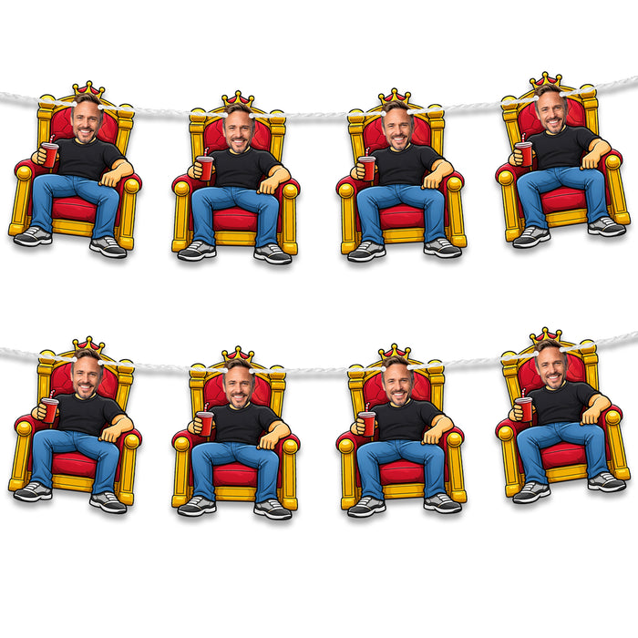 Personalized Throne Dad Bunting Banner – Custom Father's Day Birthday Party Decor
