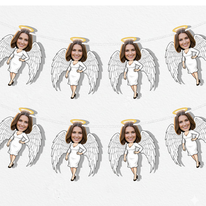 Personalized Angel Mom Bunting Banner – Custom Mother's Day Birthday Party Decor