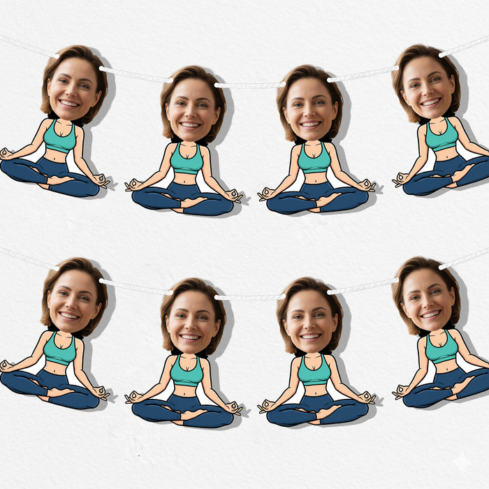 Personalized Yoga Mom Bunting Banner – Custom Mother's Day Birthday Party Decor