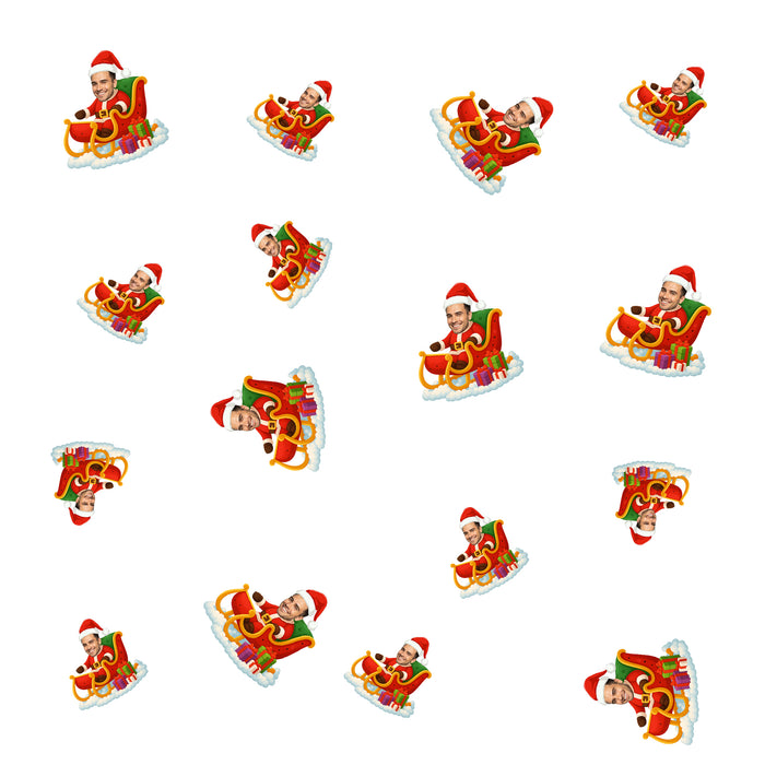 Personalized Santa Sleigh Confetti – Custom Christmas Table Decorations with Your Photo