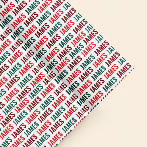 Personalized Holly Jolly Name Christmas Wrapping Paper