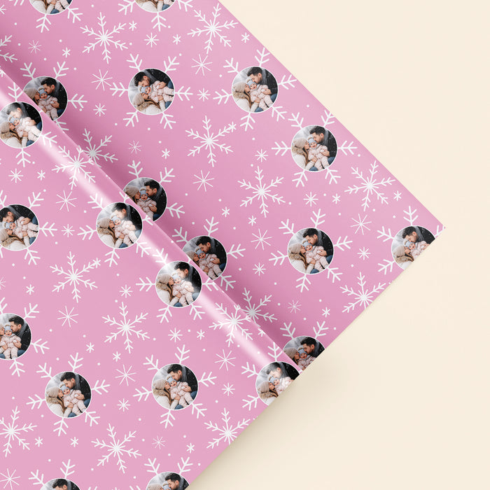 Personalized Snowflake Ornament Face Christmas Wrapping Paper