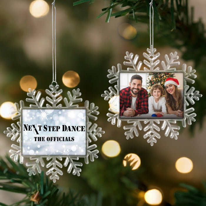 Personalized Next Step Dance Ornament – Custom Small Snowflake Christmas Keepsake with Your Photo