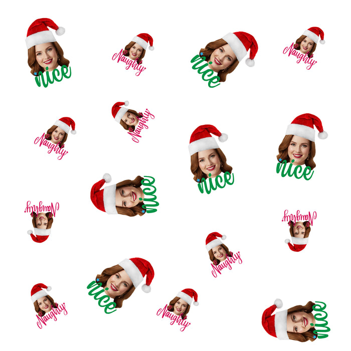 Personalized Naughty or Nice Confetti – Custom Christmas Table Decorations with Your Photo