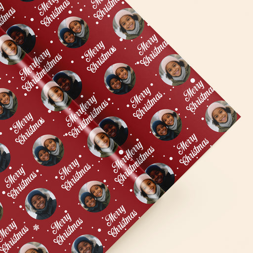 Personalized Merry Moments Photo Christmas Wrapping Paper