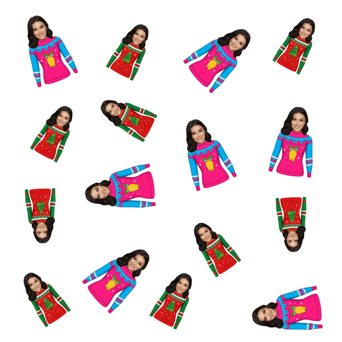 Personalized Ugly Sweater Confetti – Custom Christmas Table Décor with Your Photo