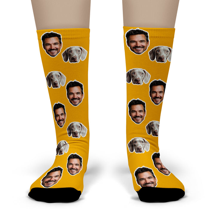 Bleu Reign Personalized Custom Face Socks – Fun Crew Socks with Pets, People, or Any Photo