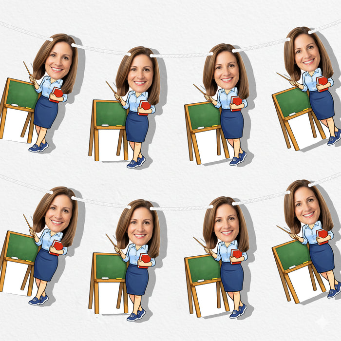 Personalized Teacher Mom Bunting Banner – Custom Mother's Day Birthday Party Decor