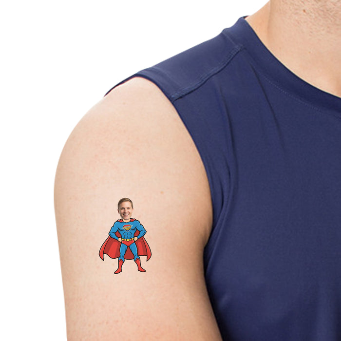 Personalized Superhero Dad Temporary Tattoos – Custom Father's Day Birthday Party Decor