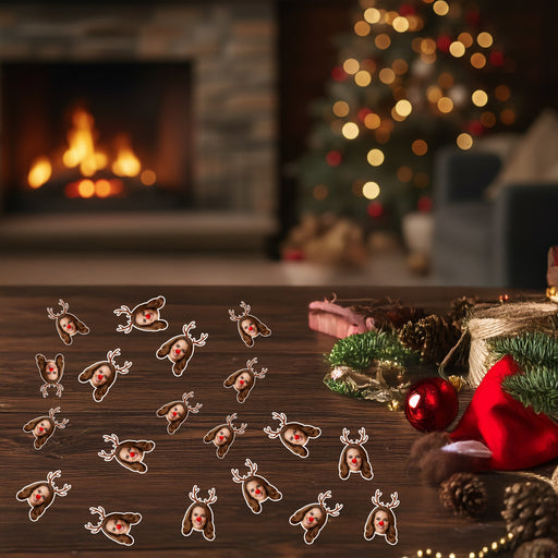 Personalized Reindeer Confetti – Custom Christmas Table Decor with Your Photo