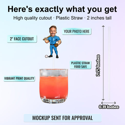 Personalized Retirement Straws – Custom Retirement Drink Straws with Your Photo