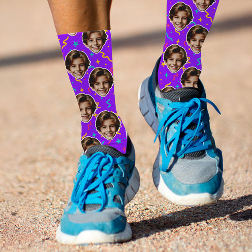Bleu Reign Custom Retro 90s Socks – Personalized Face Photo Throwback Gift