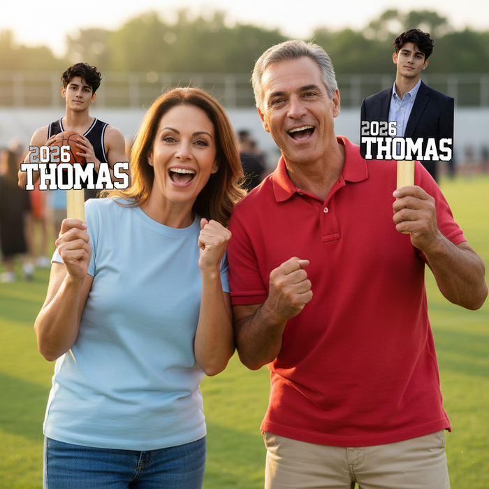Personalized Senior Night Fan Stick – Custom Big Head Photo (Sports Set)