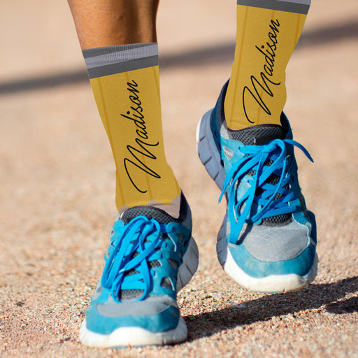 Bleu Reign Personalized Pencil Socks with Name – Custom Teacher & Student Gift