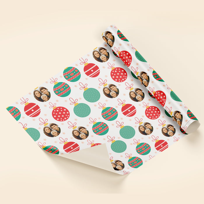 Personalized Holiday Baubles Christmas Wrapping Paper
