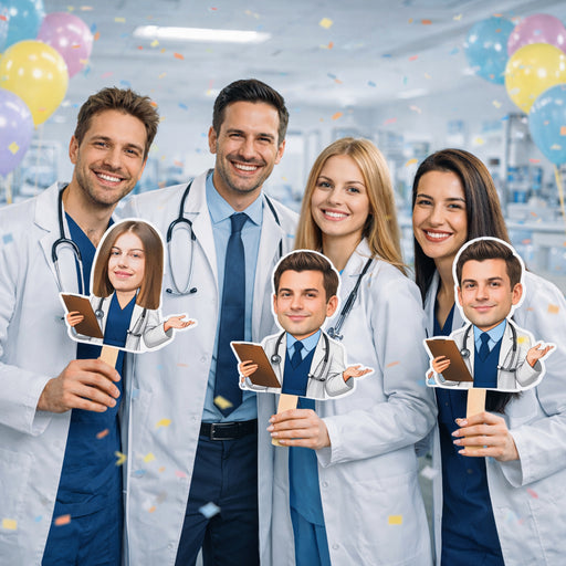Personalized Doctor Face Stick – Custom Big Head Photo Cutout
