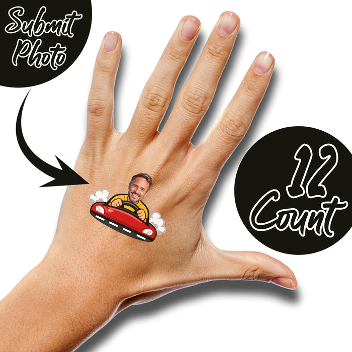 Personalized Driving Dad Temporary Tattoos – Custom Father's Day Birthday Party Decor