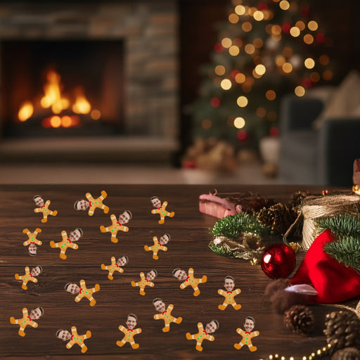 Personalized Gingerbread Confetti – Custom Christmas Table Décor with Your Photo