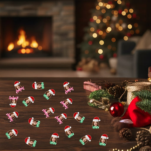Personalized Naughty or Nice Confetti – Custom Christmas Table Decorations with Your Photo
