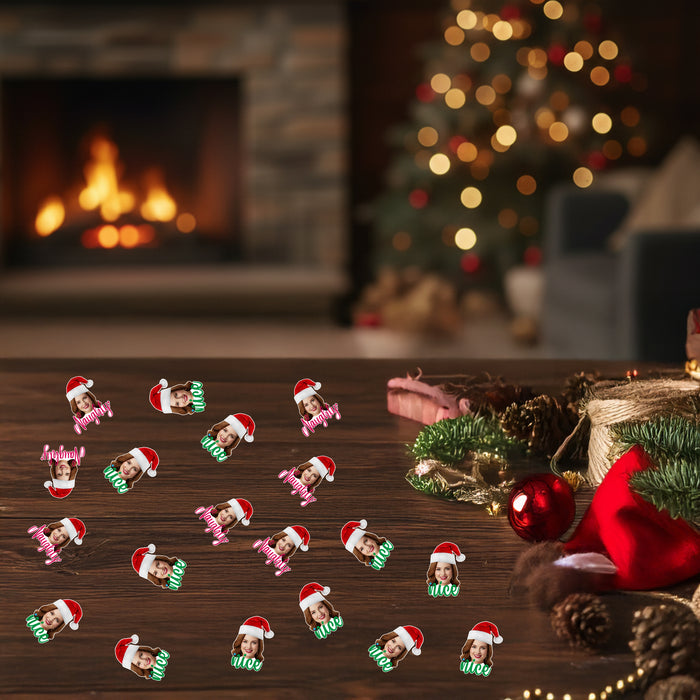 Personalized Naughty or Nice Confetti – Custom Christmas Table Decorations with Your Photo