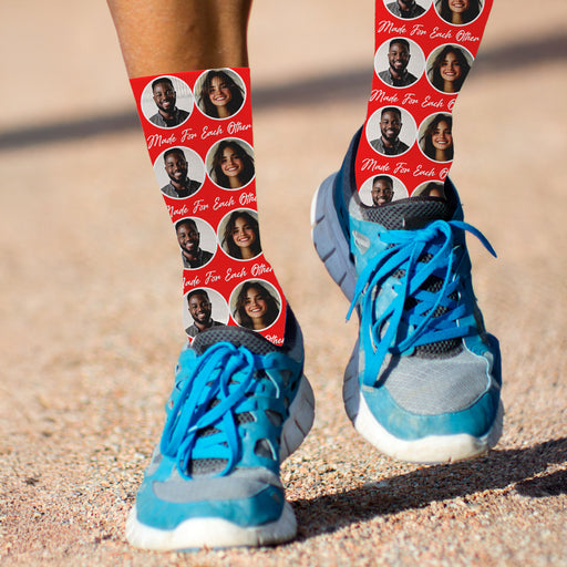 Bleu Reign Custom Made for Each Other Socks – Personalized Couple Photo Gift