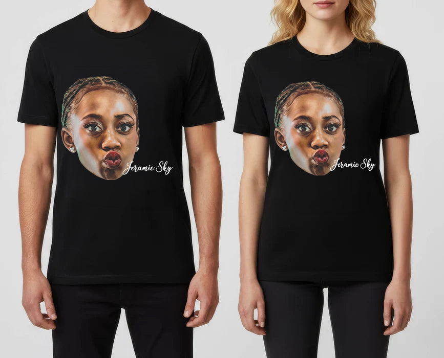 Custom Face Photo T-Shirt with Name – Personalized Portrait Graphic Tee