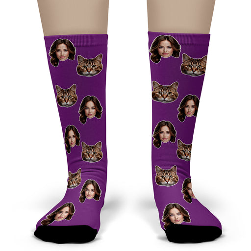 Bleu Reign Personalized Custom Face Socks – Fun Crew Socks with Pets, People, or Any Photo
