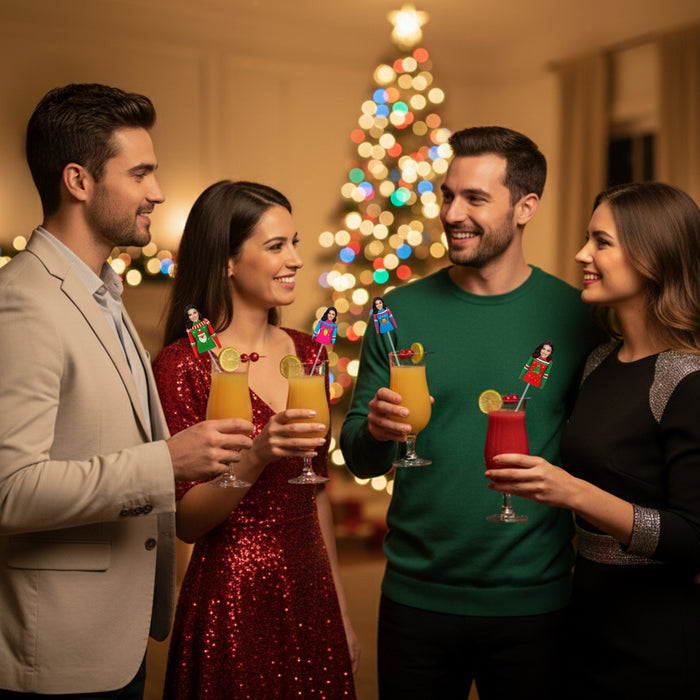 Personalized Ugly Sweater Straws – Custom Christmas Drink Straws with Your Photo