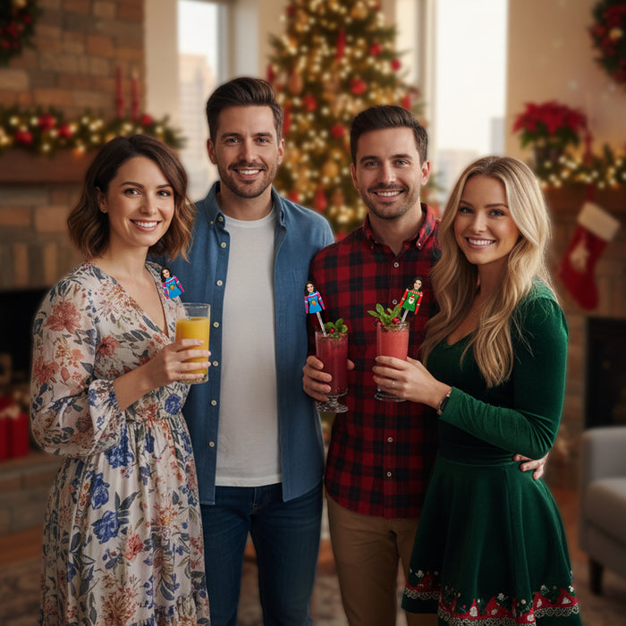 Personalized Ugly Sweater Swizzle Sticks – Custom Christmas Drink Stirrers with Your Photo