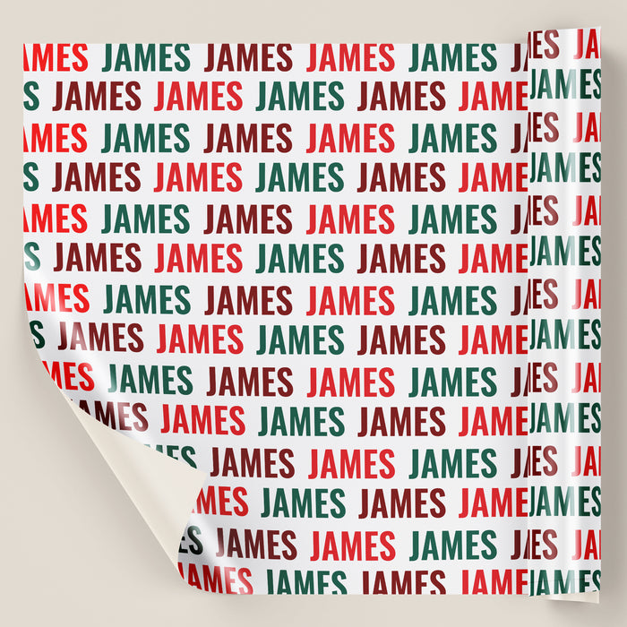 Personalized Holly Jolly Name Christmas Wrapping Paper
