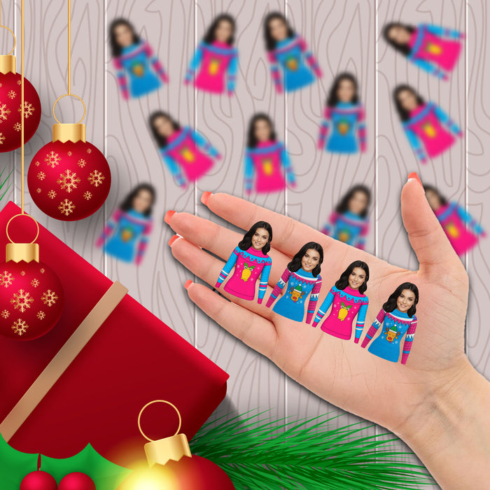 Personalized Ugly Sweater Confetti – Custom Christmas Table Décor with Your Photo