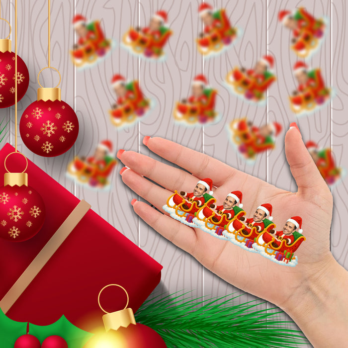 Personalized Santa Sleigh Confetti – Custom Christmas Table Decorations with Your Photo