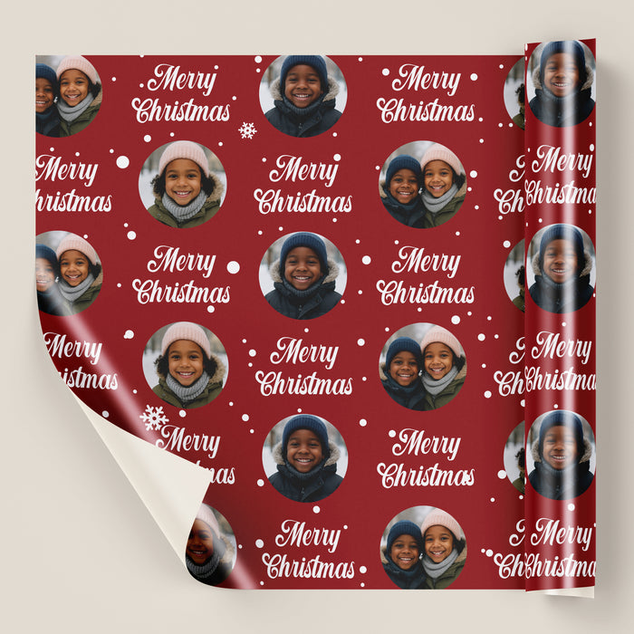Personalized Merry Moments Photo Christmas Wrapping Paper