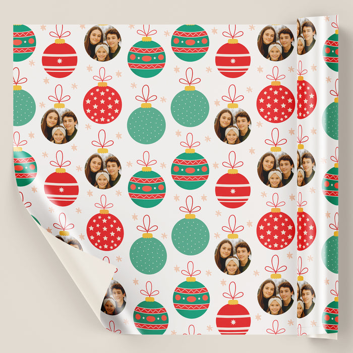 Personalized Holiday Baubles Christmas Wrapping Paper