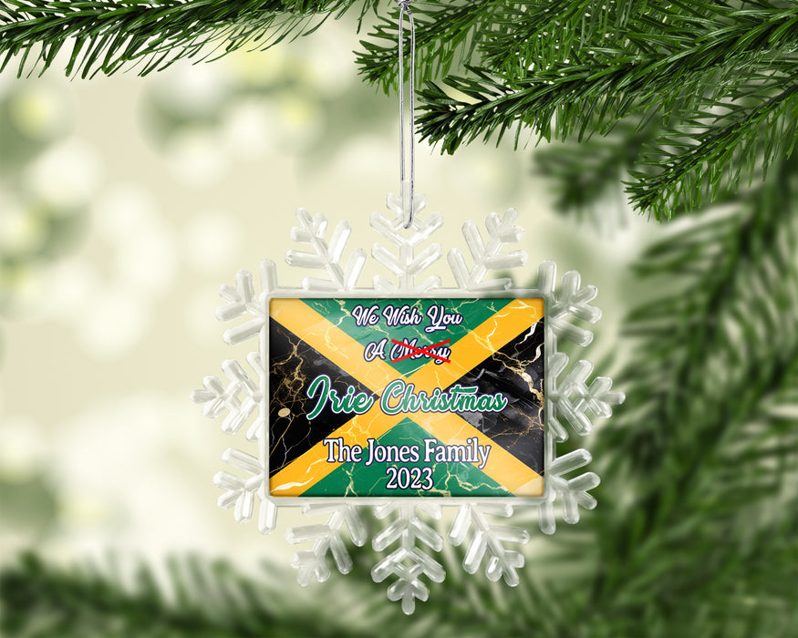 Personalized Jamaican Christmas Tree Ornament - Irie Christmas Custom Family Name