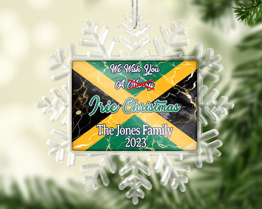 Personalized Jamaican Christmas Tree Ornament - Irie Christmas Custom Family Name