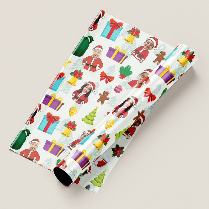 Personalized Santa Face Christmas Wrapping Paper