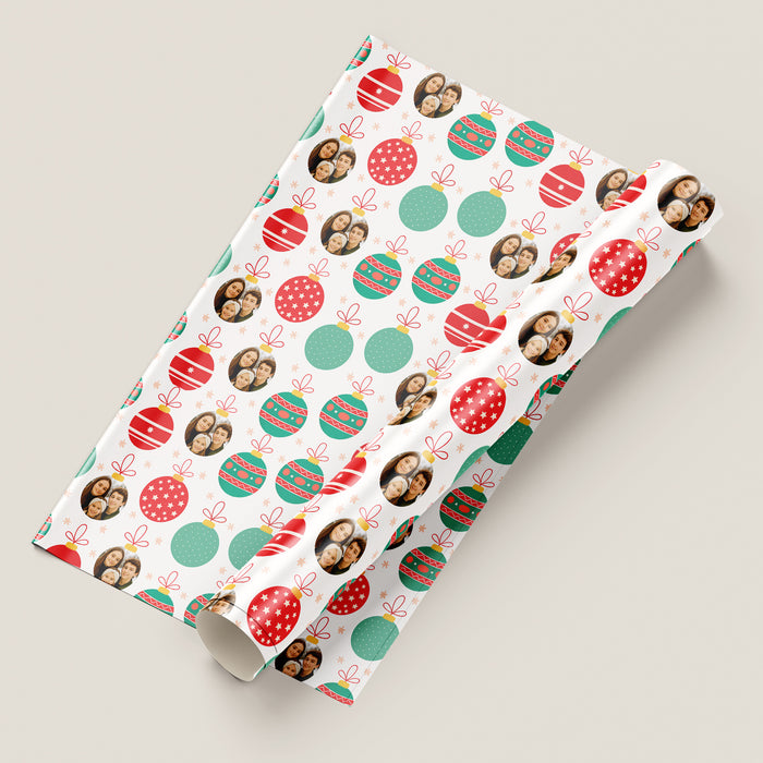 Personalized Holiday Baubles Christmas Wrapping Paper